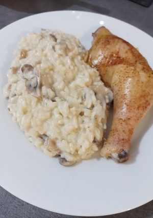Une photo de Risotto aux champignons et parmesan