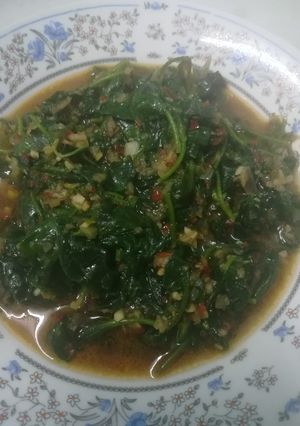 Gambar Bayam brazil goreng belacan