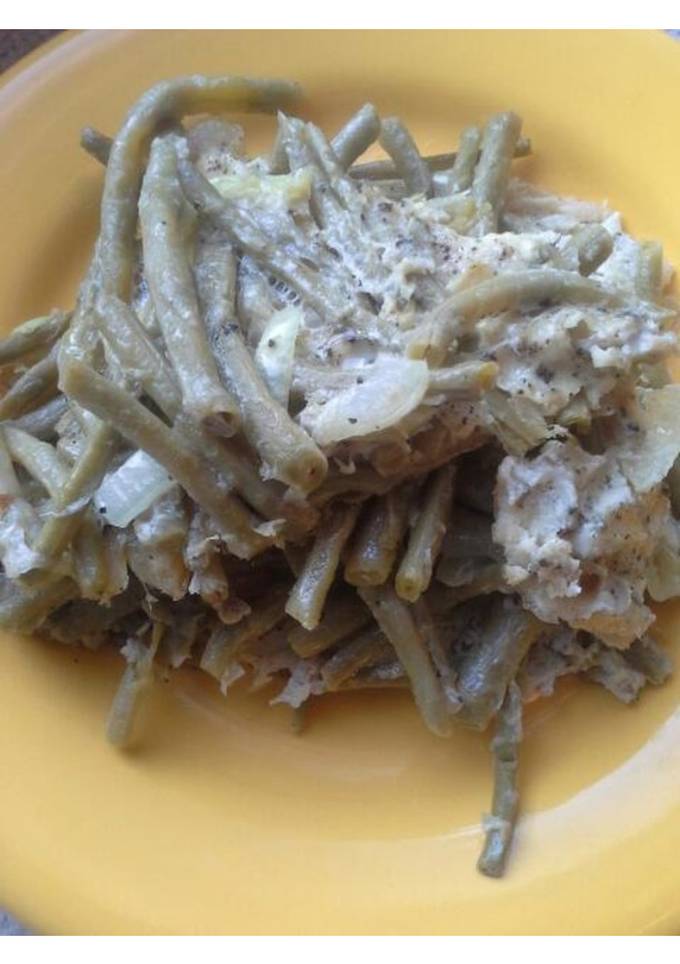 Яичница со спаржевой фасолью