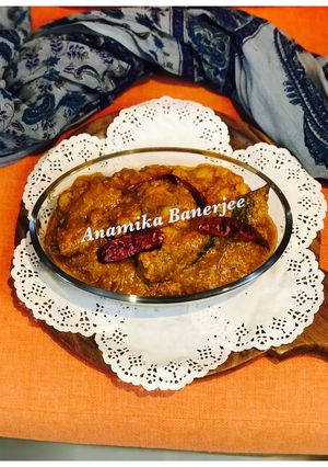 A picture of Doi-Katla Kalia (Carp in the Yoghurt Curry).