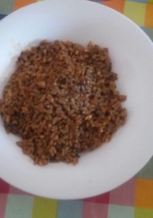 Una foto de Arroz a la salsa teriyaki casera