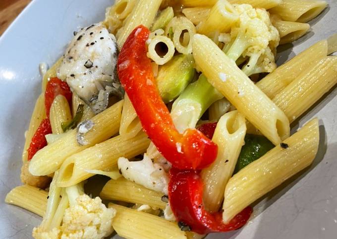 Lemon sole penne pasta