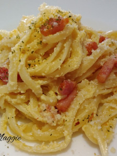 Una foto de Espaguetis a la carbonara