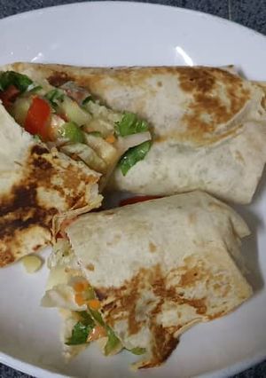 A picture of Flavourful Egg and Vegetable Wrap.