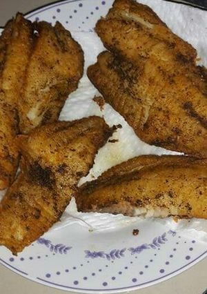 A picture of Marinated fish fillet steak with royco broth.