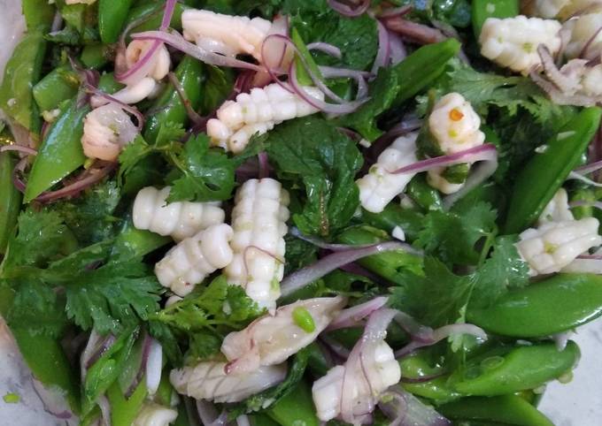 Recipe of Ultimate Squid salad with lime n coriander
