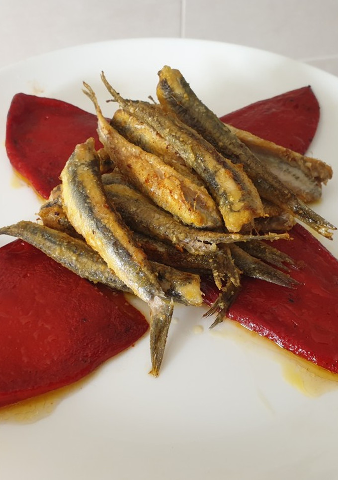 Una foto de Anchoas con pimientos del piquillo