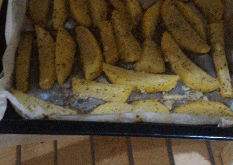 Langkah memasak Potato wedges panggang oven simple yang praktis