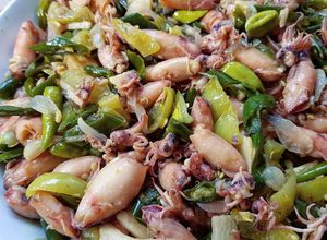 Foto resep Cumi asin cabe hijau tomat hijau pete