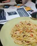 Pasta al ajillo con brócoli