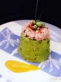 Timbal de arvejas con top de atún