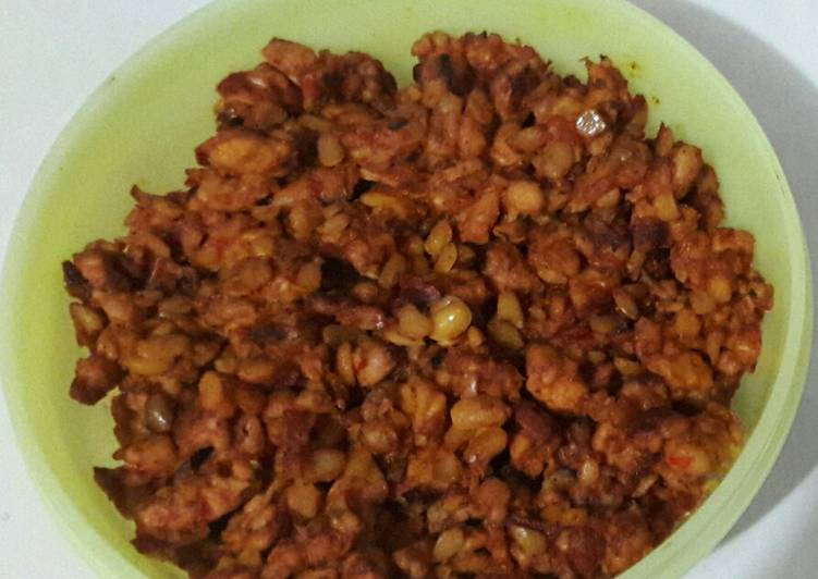 Kering tempe sambal masak habang