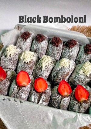 Foto resep 841. Black Bomboloni (isi vla kopi, diplomat cream dan vla susu) 1x profing