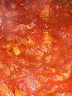 Una foto de Tomate frito con puerro