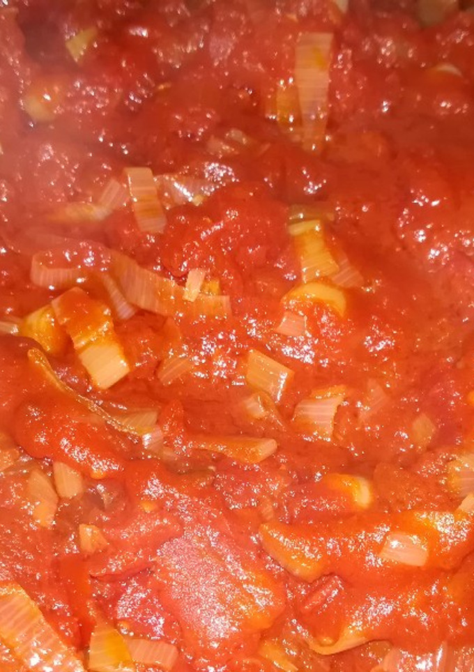 Una foto de Tomate frito con puerro