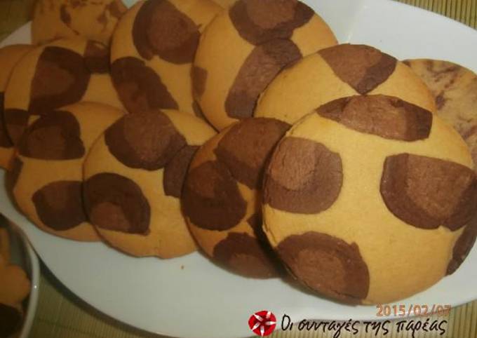 κύρια φωτογραφία συνταγής Cookies δίχρωμα leopard και ζέβρα