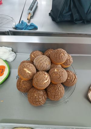A picture of Conchas with Sourdough Starter.