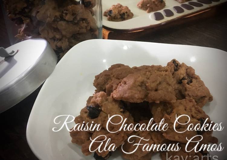 Resepi Raisin Chocolate Cookie Ala Famous Amos yang Lezat