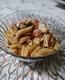 Penne Pasta with Chicken in Roasted Tomato Cheese Sauce