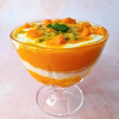 A picture of Mango & passion fruit fool.
