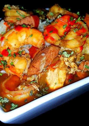 A picture of Mike's New Orleans Old School Seafood Gumbo.