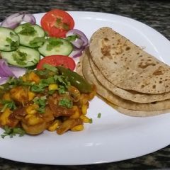 Mushroom,sweetcorn, paneer n capsicum#authors marathon A picture of Mushroom,sweetcorn, paneer n capsicum#authors marathon.