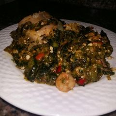A picture of Seafood Okra Soup.
