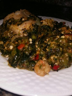 A picture of Seafood Okra Soup.