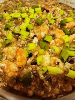 A picture of Shrimp with Black Bean Sauce.