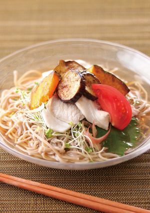 A picture of Refreshing and Delicious Chilled Soba with Summer Vegetables.