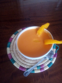 Una foto de Gazpacho de melocotón