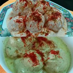 A picture of Dahi Vada (Dahi Bhalla).