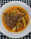 Canh kim chi nấu thịt bò