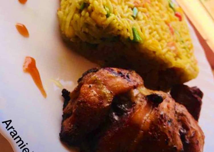Recipe: Yummy Fried Rice, grilled chicken
