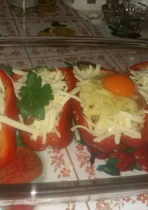 Una foto de Morrones rellenos