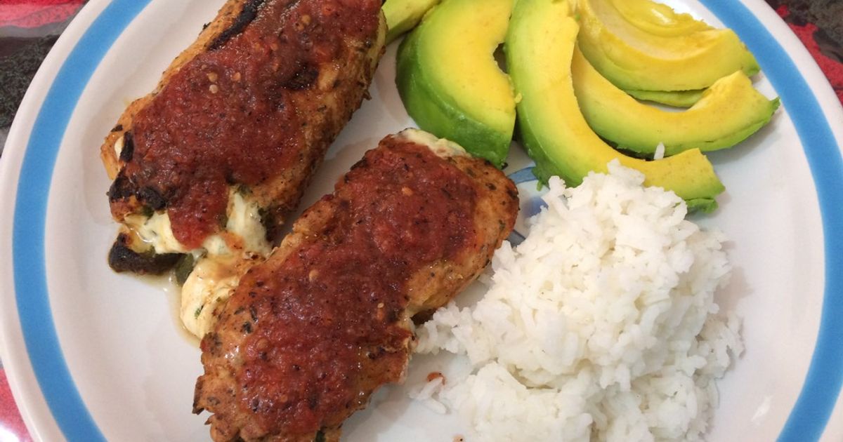 Pechuga Rellena Con Chile Poblano Receta de Carmen Palomino- Cookpad
