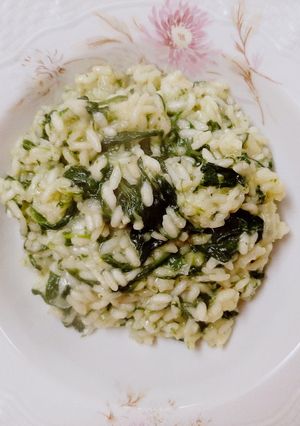 Una foto de Risotto de espinaca