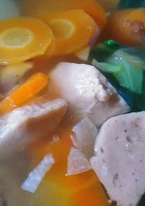 Foto resep Bening Baby Pokcoy Wortel Baso Syeger Non Mecin Ala Saya