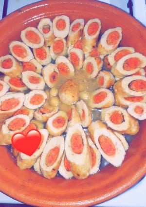 صورة لوصفة طاجين اصابع المرقاز بالدجاج