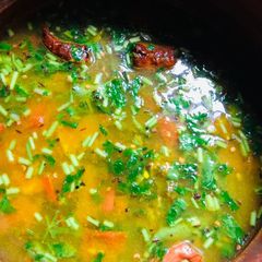 A picture of Ginger lime rasam.