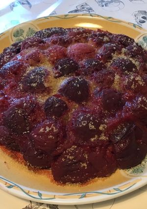 Une photo de Gâteau aux pêches de vigne,yaourt et vanille