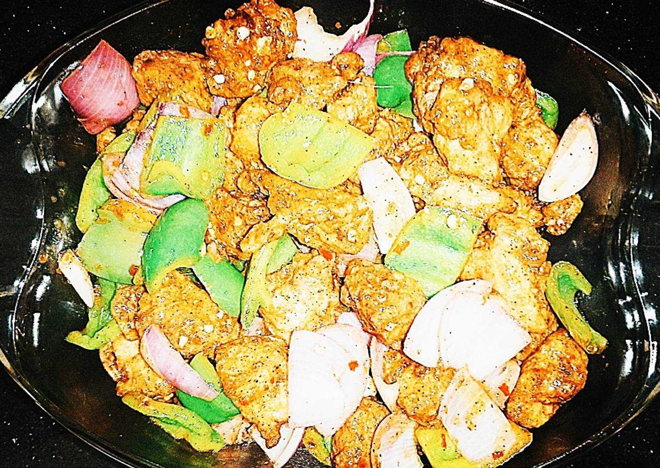 Spicy Fried Chicken & Veggies