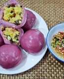 Bánh ít trần chay màu lá cẩm