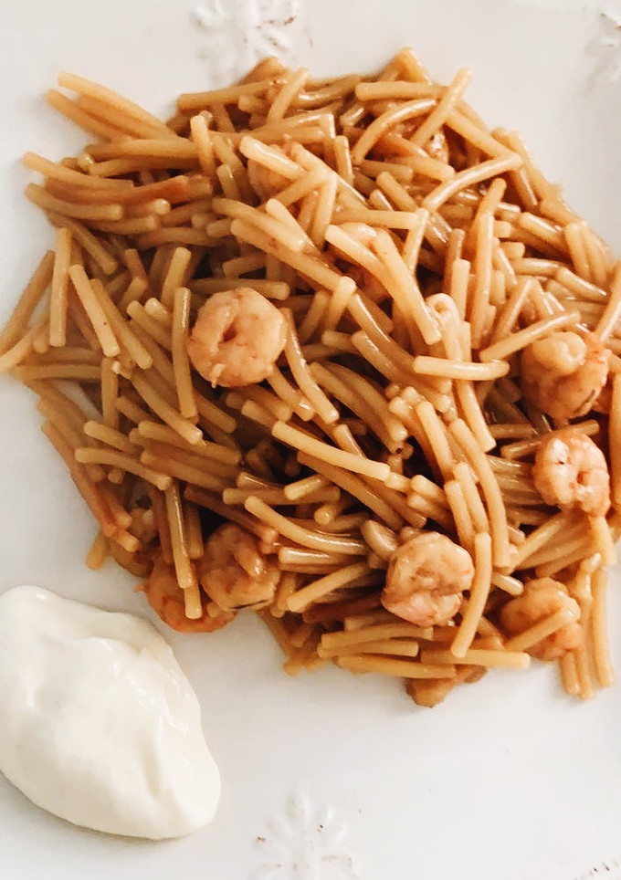Una foto de Fideos tostados con soja
