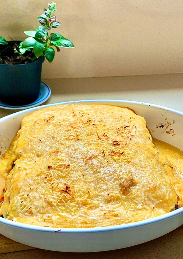 Una foto de Lasaña de verduras con bechamel de calabaza