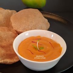 A picture of Aam Ras and Puri.