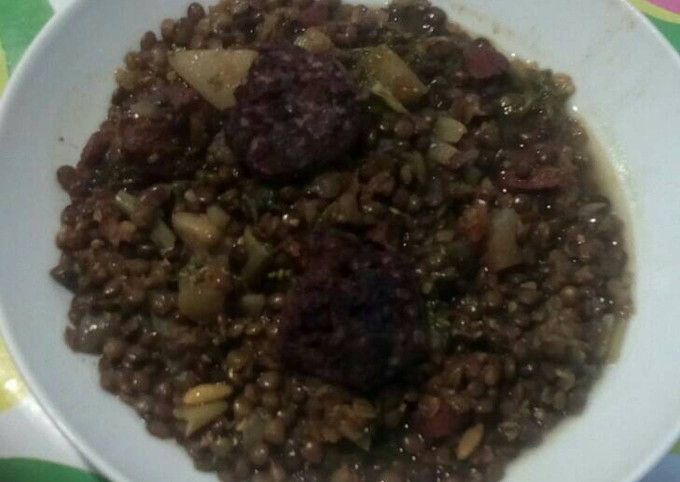 Lentejas a la Tortosina. "con baldana sacsanudas"