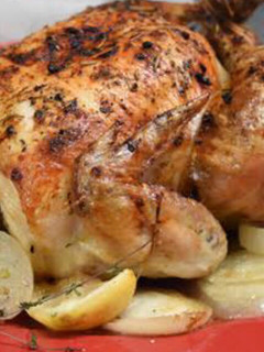 Una foto de Pollo asado al limón