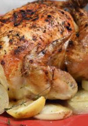 Una foto de Pollo asado al limón