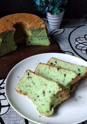 Foto resep Pandan Oreo Chiffon Cake